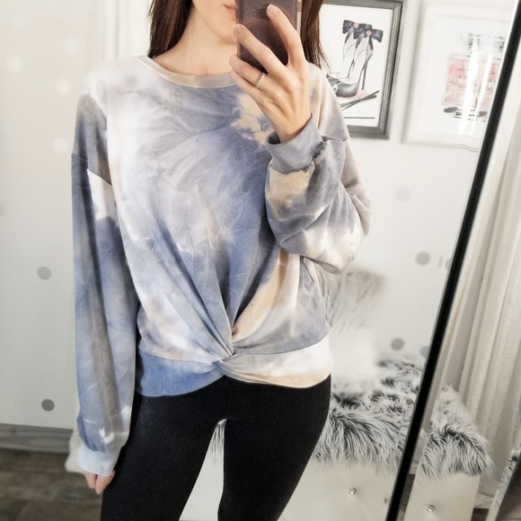 🅱️Last1️⃣Skye Cloud Wash Tie Dye Front Twist Top - Picture 3 of 8